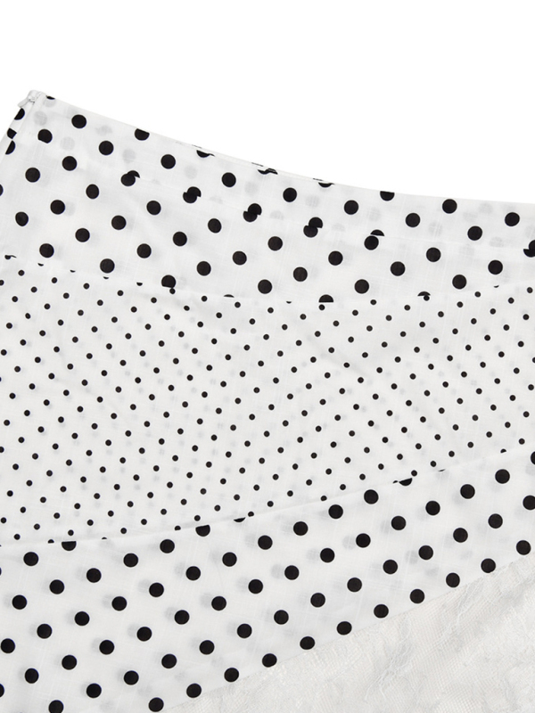 Polka Dot Sexy Lace Irregular Skirt-chiquechics