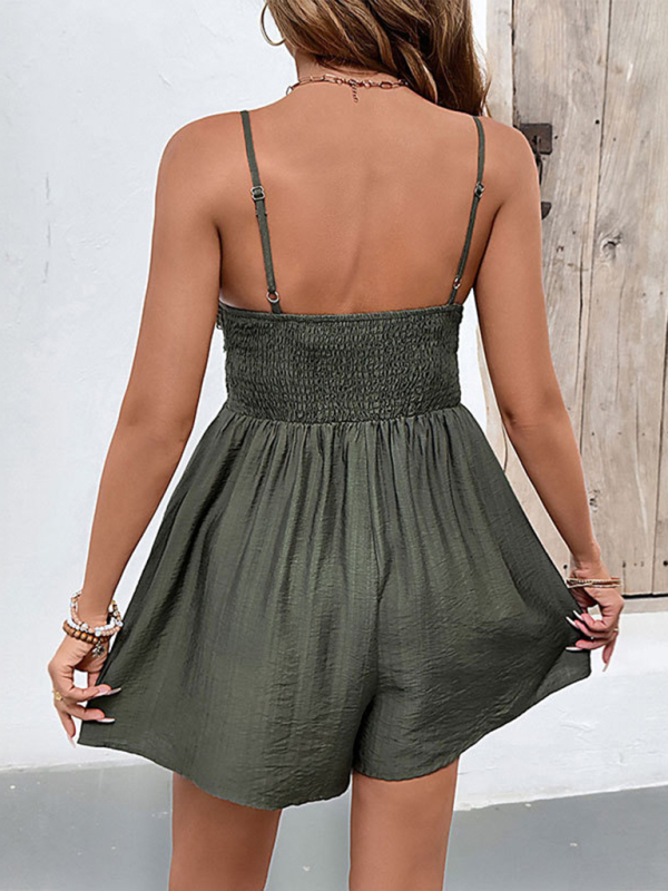 Suspender lace patchwork jumpsuit-chiquechics