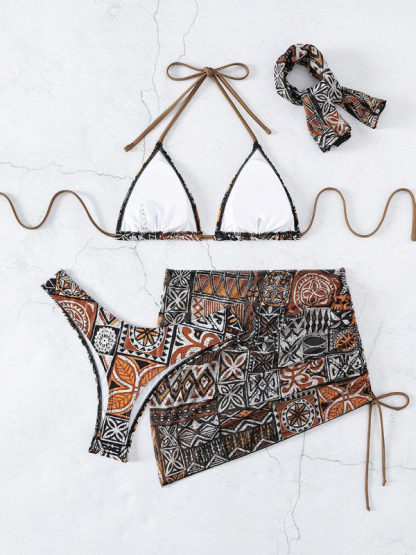 Sexy bikini four piece set swimwear-chiquechics