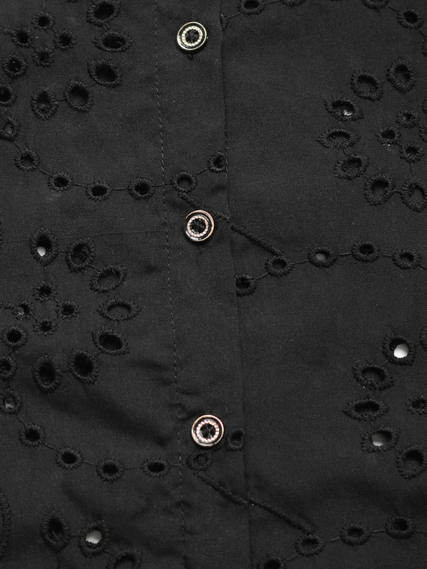 New solid color lace patchwork shirt top-chiquechics