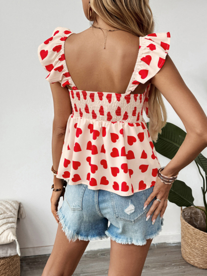 Sweet Love Bowknot Baby Shirt Small Flying Sleeve Tank Top-chiquechics