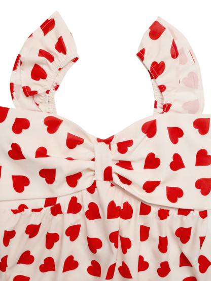 Sweet Love Bowknot Baby Shirt Small Flying Sleeve Tank Top-chiquechics