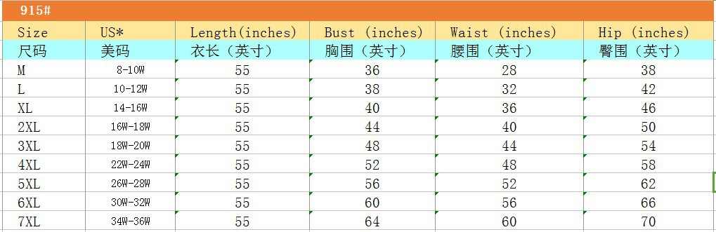 尺寸表