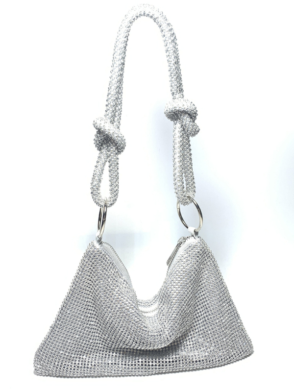 Knotted rhinestone pure handmade new diamond full diamond armpit bag-chiquechics