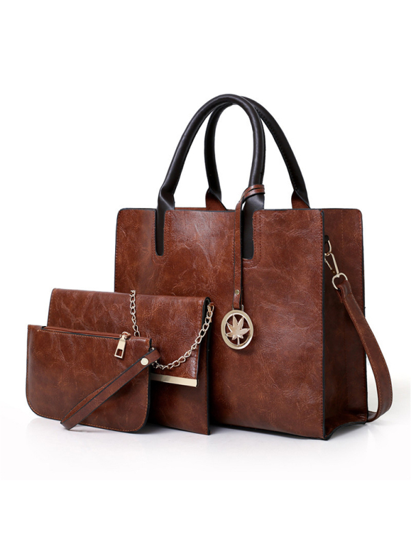 New mother-in-law bag PU women's bag large bag multi-piece set shoulder bag-chiquechics