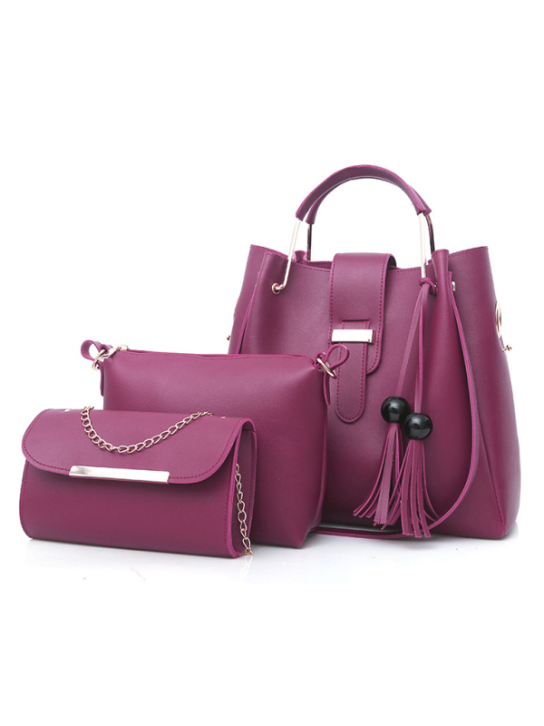 Handbag Fashion One Shoulder Bucket Ladies Luggage Bag Three-Piece Set-chiquechics
