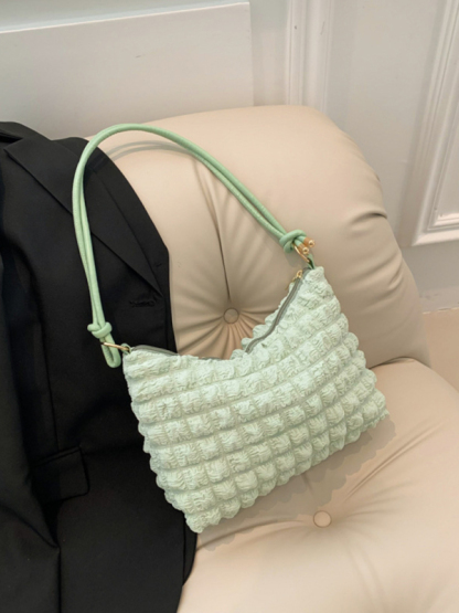 New soft square underarm bag simple solid color handbag-chiquechics
