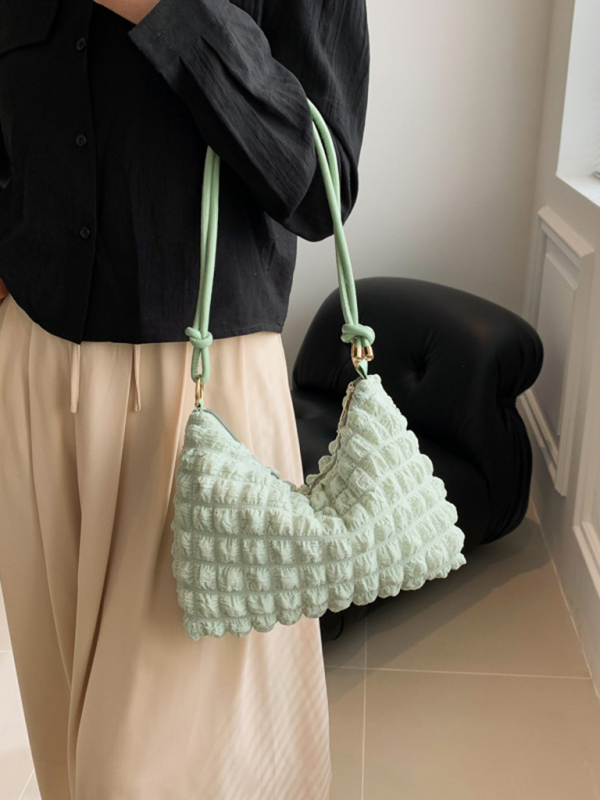 New soft square underarm bag simple solid color handbag-chiquechics