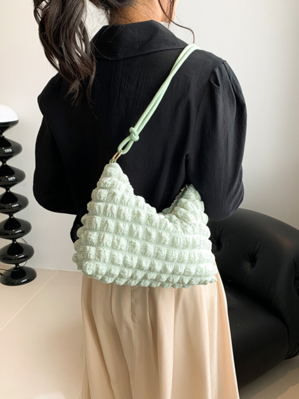 New soft square underarm bag simple solid color handbag-chiquechics