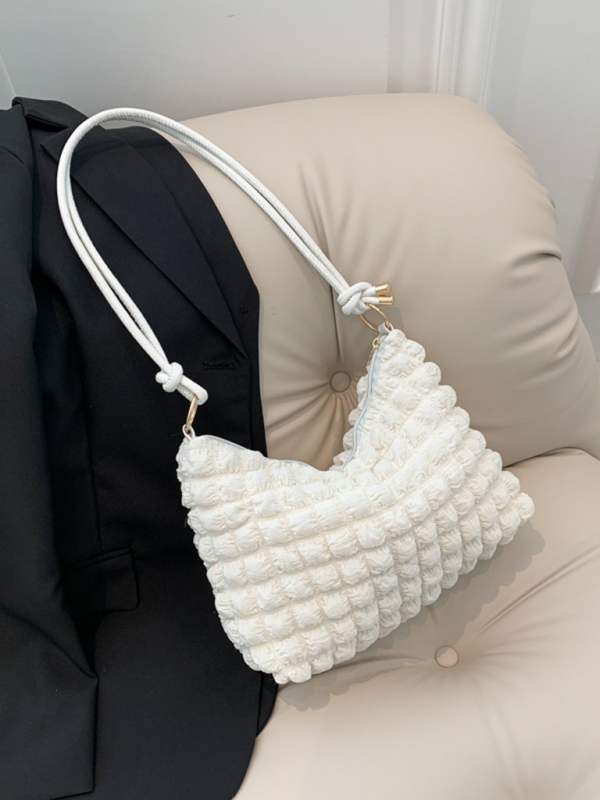 New soft square underarm bag simple solid color handbag-chiquechics