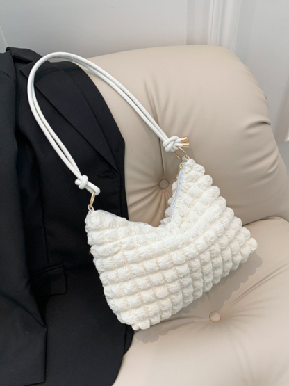 New soft square underarm bag simple solid color handbag-chiquechics