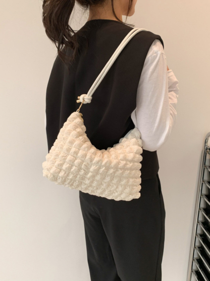 New soft square underarm bag simple solid color handbag-chiquechics