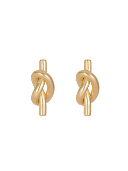 Knotted simple ins versatile retro earrings-chiquechics