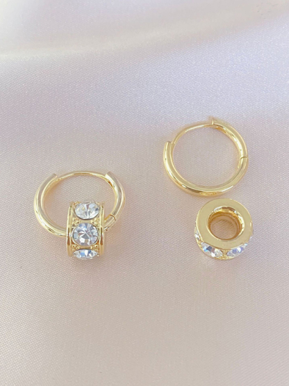 New simple and versatile diamond hoop earrings-chiquechics