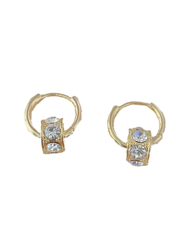 New simple and versatile diamond hoop earrings-chiquechics