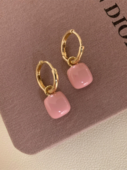 New French drip glaze red love retro earrings-chiquechics
