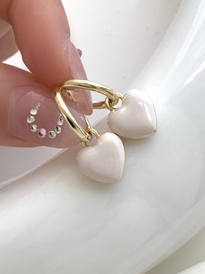 New French drip glaze red love retro earrings-chiquechics