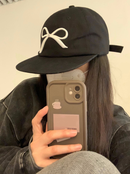 Trendy and versatile casual bow embroidered baseball cap and peaked cap-chiquechics