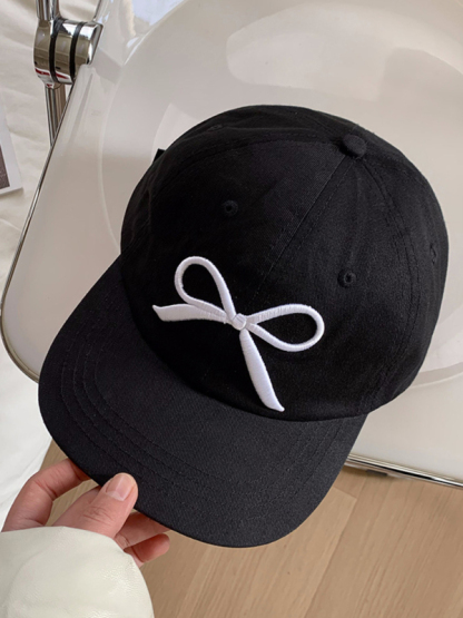 Trendy and versatile casual bow embroidered baseball cap and peaked cap-chiquechics