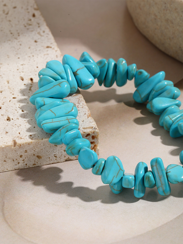 Bohemian Colorful Gravel Bracelet Natural Stone Bracelet-chiquechics