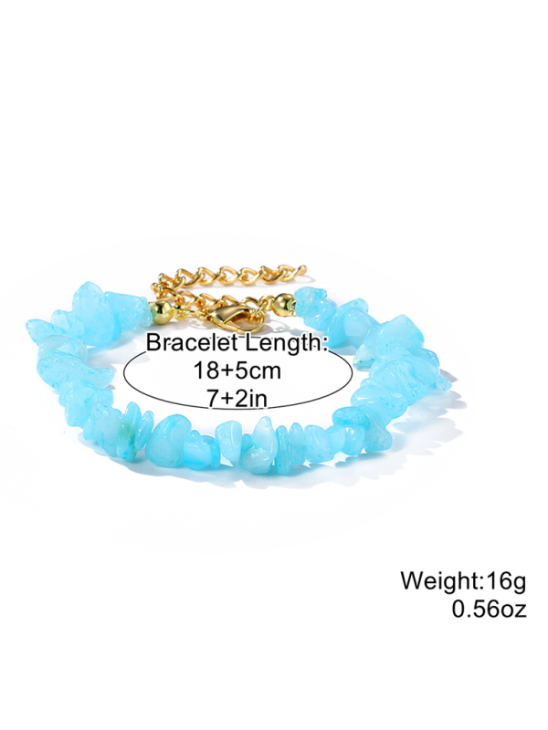 Bohemian Colorful Gravel Bracelet Natural Stone Bracelet-chiquechics