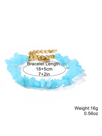 Bohemian Colorful Gravel Bracelet Natural Stone Bracelet-chiquechics