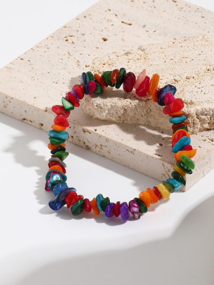 Bohemian Colorful Gravel Bracelet Natural Stone Bracelet-chiquechics