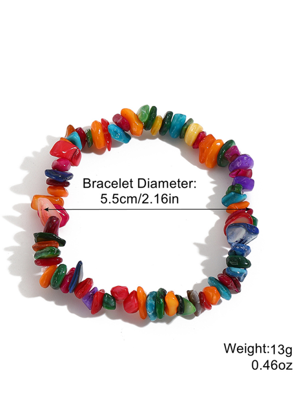 Bohemian Colorful Gravel Bracelet Natural Stone Bracelet-chiquechics