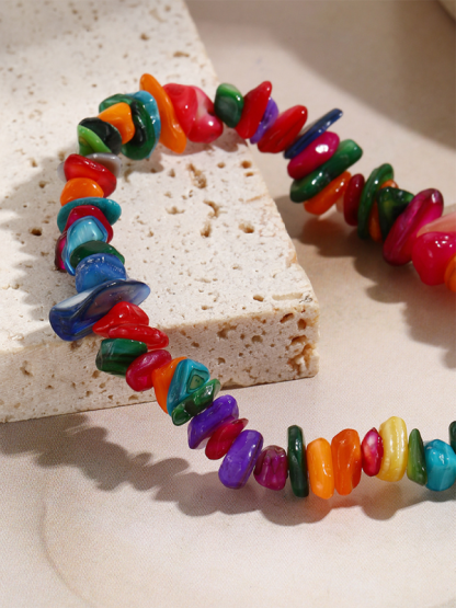 Bohemian Colorful Gravel Bracelet Natural Stone Bracelet-chiquechics