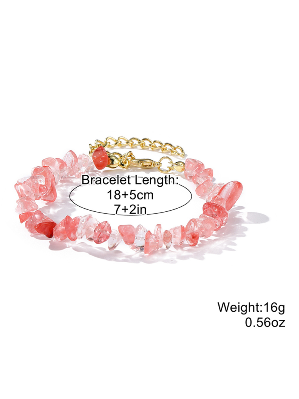 Bohemian Colorful Gravel Bracelet Natural Stone Bracelet-chiquechics