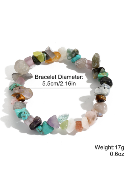 Bohemian Colorful Gravel Bracelet Natural Stone Bracelet-chiquechics