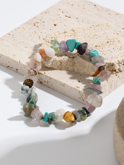 Bohemian Colorful Gravel Bracelet Natural Stone Bracelet-chiquechics