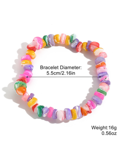 Bohemian Colorful Gravel Bracelet Natural Stone Bracelet-chiquechics