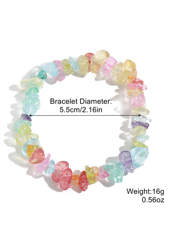 Bohemian Colorful Gravel Bracelet Natural Stone Bracelet-chiquechics