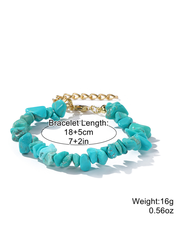 Bohemian Colorful Gravel Bracelet Natural Stone Bracelet-chiquechics