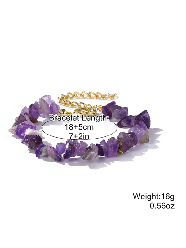 Bohemian Colorful Gravel Bracelet Natural Stone Bracelet-chiquechics