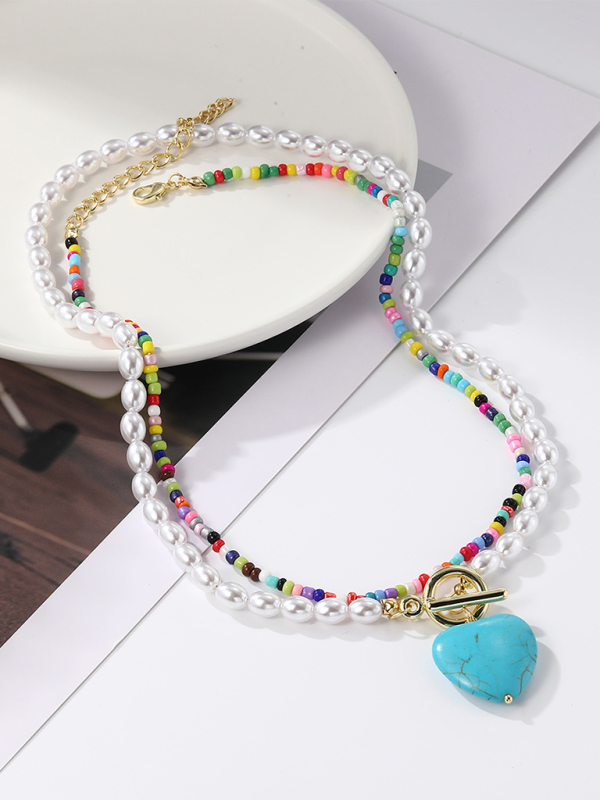 Five-pointed star stacked zircon metal necklace multi-layer necklace new style-chiquechics