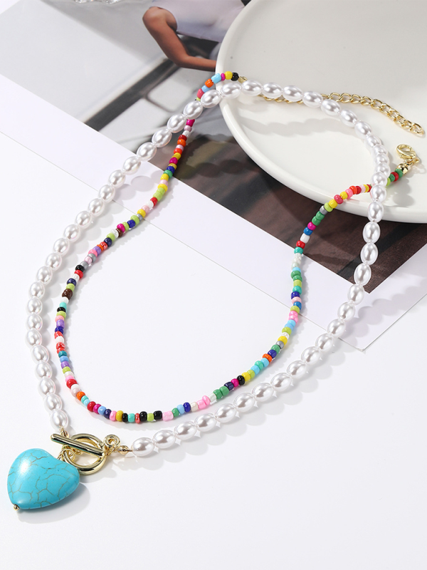 Five-pointed star stacked zircon metal necklace multi-layer necklace new style-chiquechics