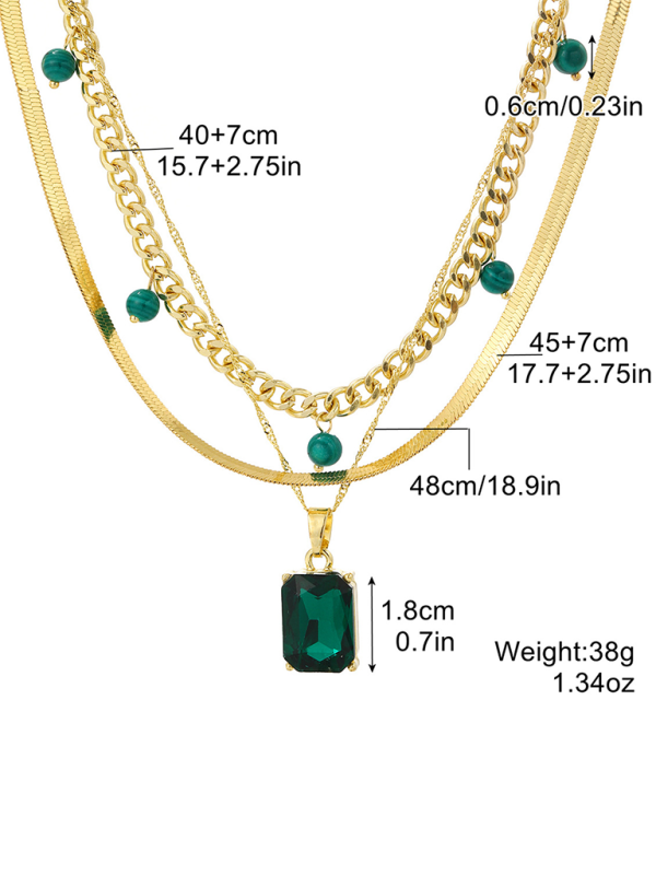 Five-pointed star stacked zircon metal necklace multi-layer necklace new style-chiquechics