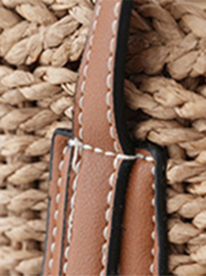 New single shoulder straw bag casual fashion beach vacation large capacity handbag tote bag-chiquechics
