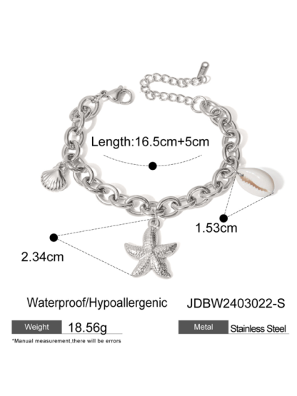 New beach style ocean starfish pearl shell conch bracelet jewelry-chiquechics