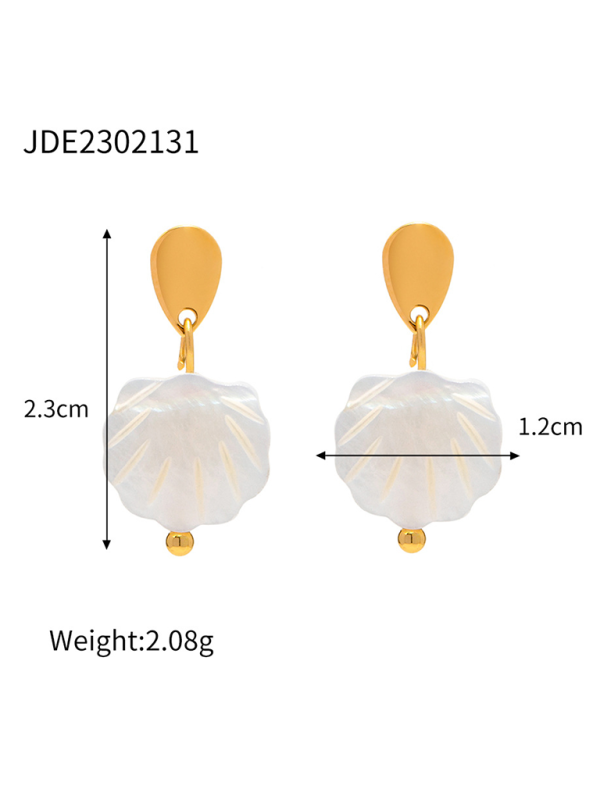New beach style ocean element shell pearl earrings-chiquechics