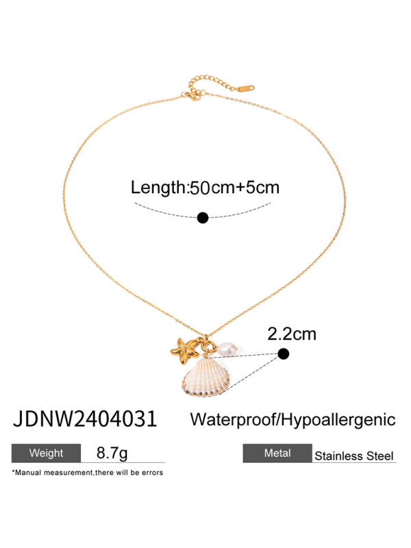 New ocean series pearl accessories, fashionable and versatile starfish shell necklaces and necklaces-chiquechics