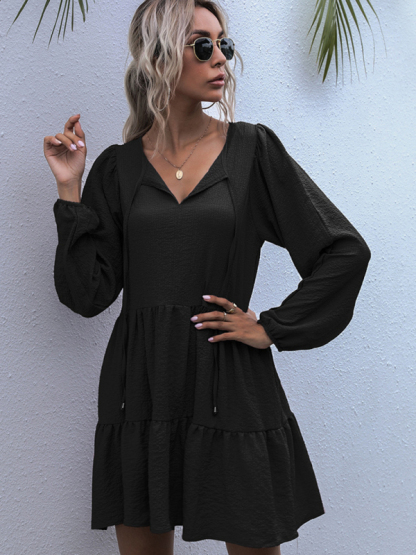 Casual Solid Woven Polyester Everyday Dress for Spring-Summer-chiquechics