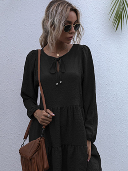 Casual Solid Woven Polyester Everyday Dress for Spring-Summer-chiquechics