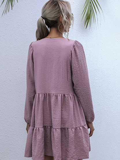 Casual Solid Woven Polyester Everyday Dress for Spring-Summer-chiquechics