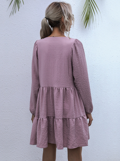 Casual Solid Woven Polyester Everyday Dress for Spring-Summer-chiquechics