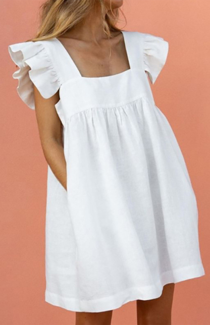 Casual Loose Solid Color Vest Skirt-chiquechics