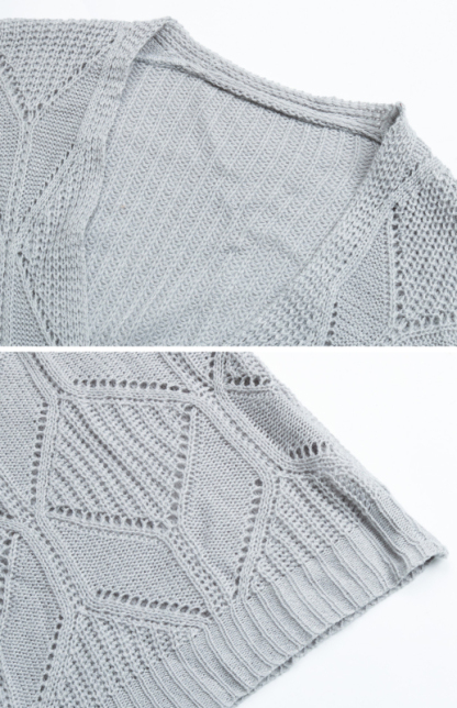 Ladies Fashion Thin Twist Sweater Cardigan-chiquechics