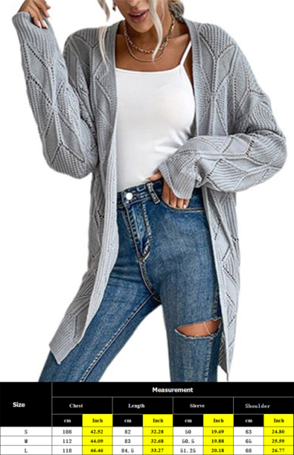 Ladies Fashion Thin Twist Sweater Cardigan-chiquechics